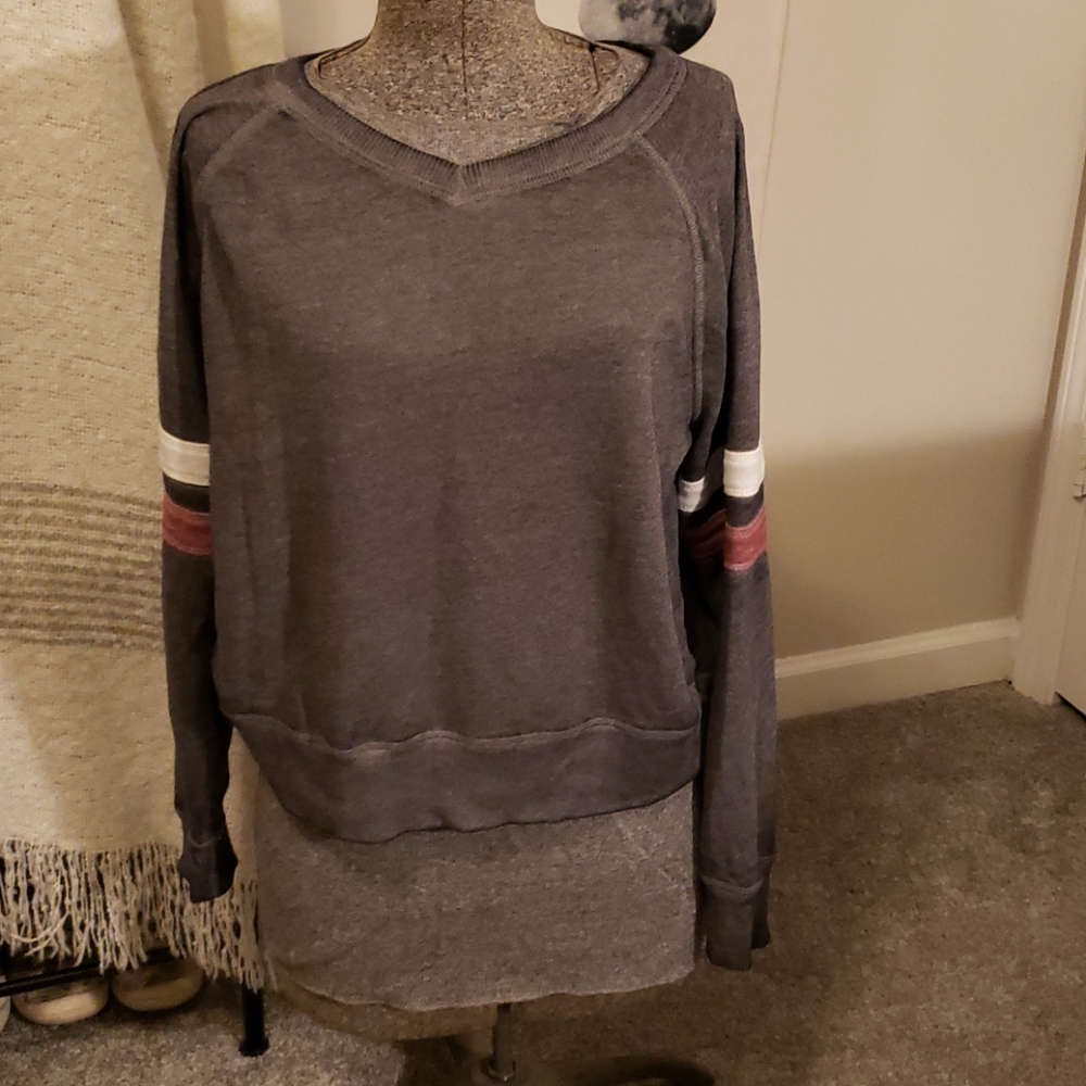 Dark gray long sleeved v-neck